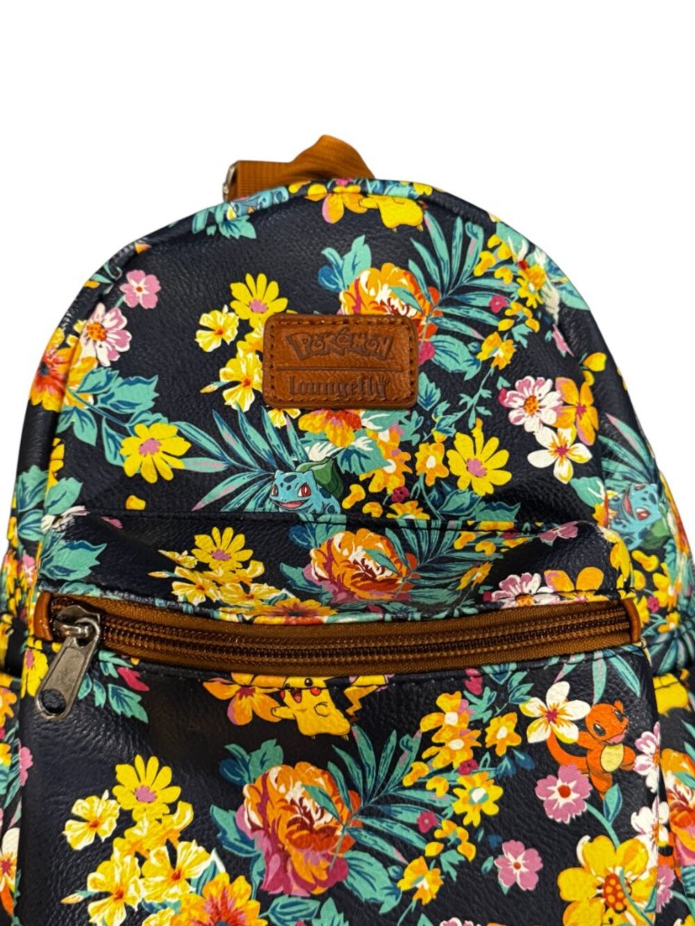 Loungefly Pokémon Tropical Floral Starter Mini Backpack Pikachu Bulbasaur Charma - Picture 2 of 6